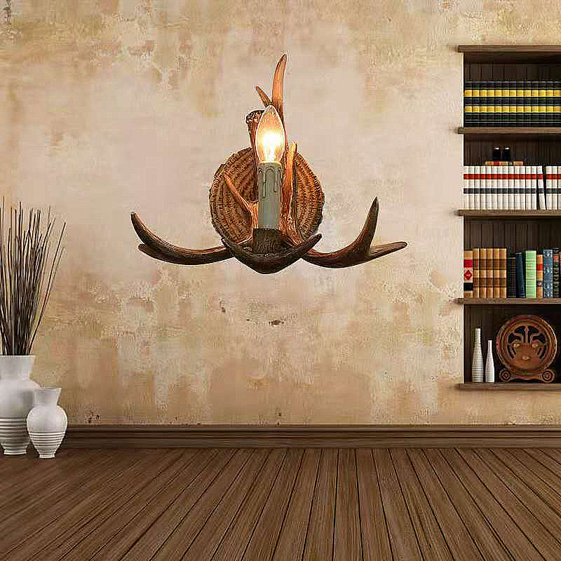 Rustic Single Candle Style Lighting Antique Wall Light  for Restaurant