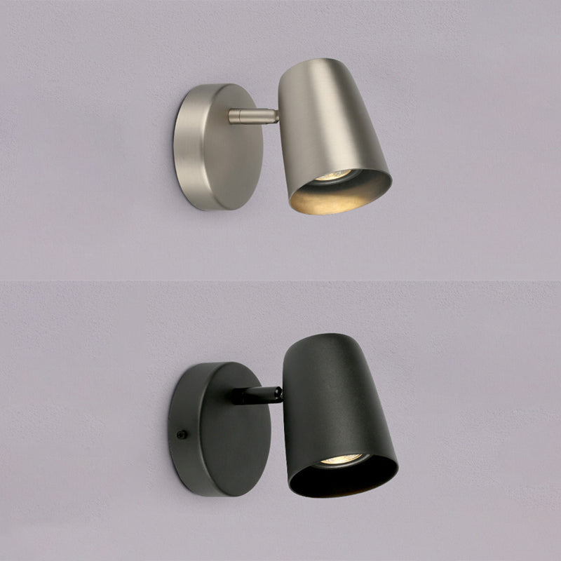 Modernism Single Nickel/Black/White Wall Mounted Sconce Mrtal Shaded Wall Light