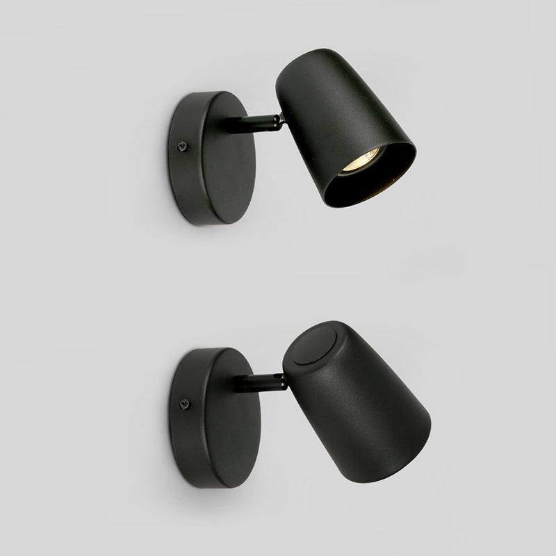Modernism Single Nickel/Black/White Wall Mounted Sconce Mrtal Shaded Wall Light