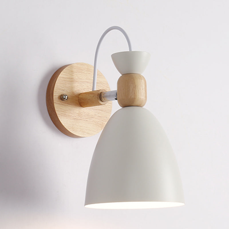 Nordic Style Colorful Wall Light Bell Shape Adjustable Wall Lamp for Bedroom