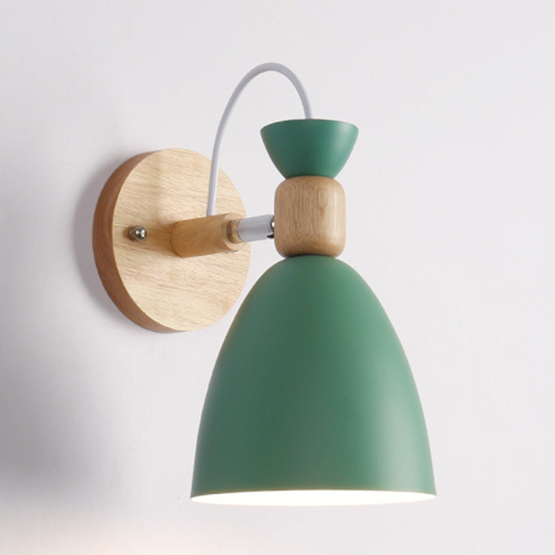 Nordic Style Colorful Wall Light Bell Shape Adjustable Wall Lamp for Bedroom