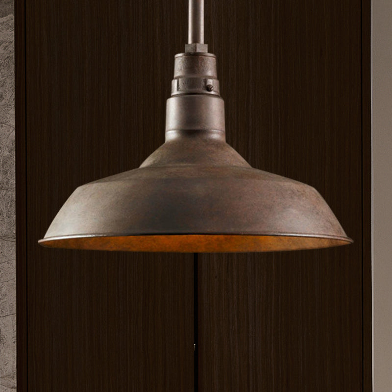 1 Lichtdecke Anhänger Retro -Style Schatten Schatten Metall Hanging Anhänger Beleuchtung in Schwarz/Weiß/Rost für Wohnzimmer
