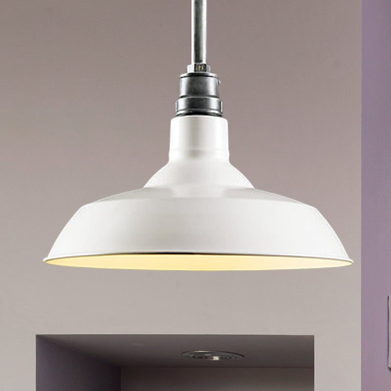 1 Lichtdecke Anhänger Retro -Style Schatten Schatten Metall Hanging Anhänger Beleuchtung in Schwarz/Weiß/Rost für Wohnzimmer