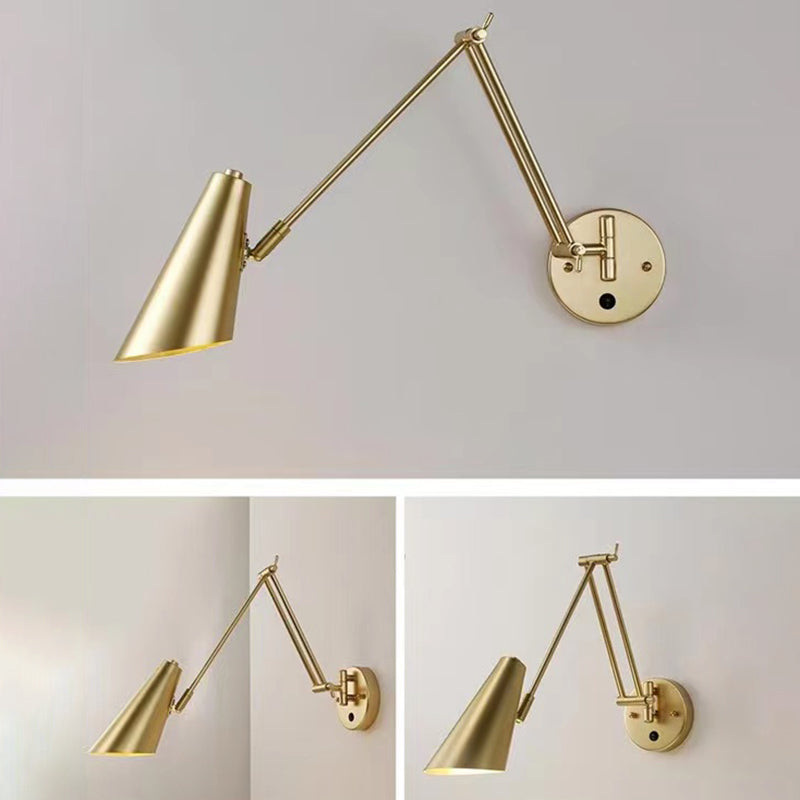 Single Golden/Black Modernism Wall Mounted Sconce Metal Wall Light for Foyer