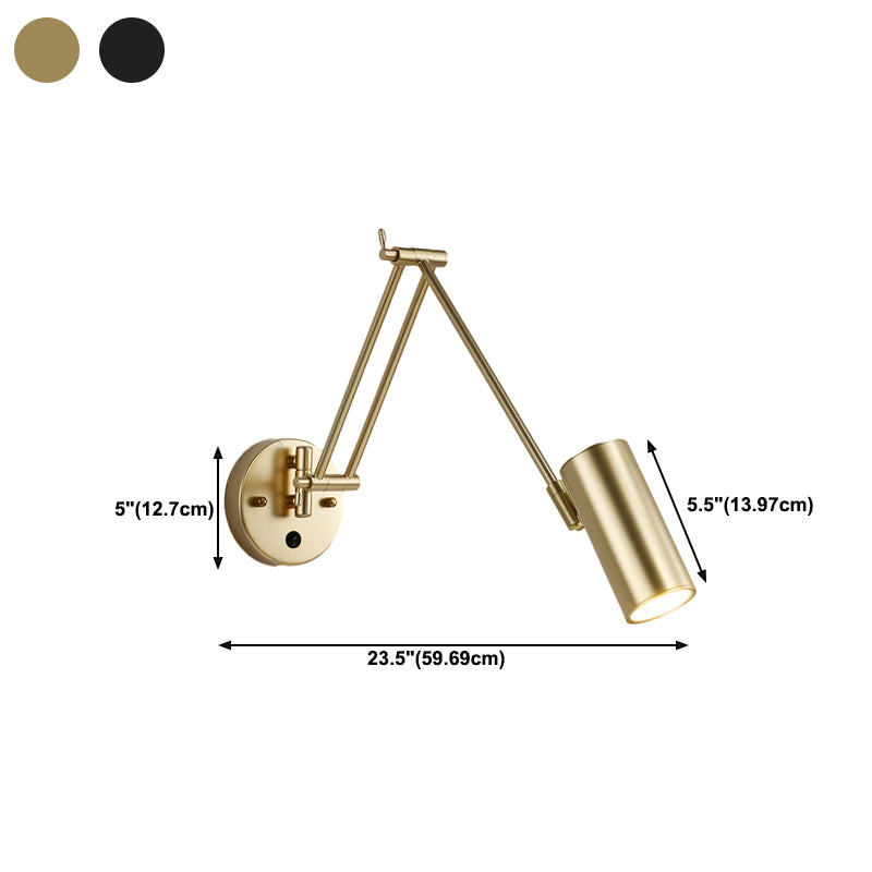 Single Golden/Black Modernism Wall Mounted Sconce Metal Wall Light for Foyer