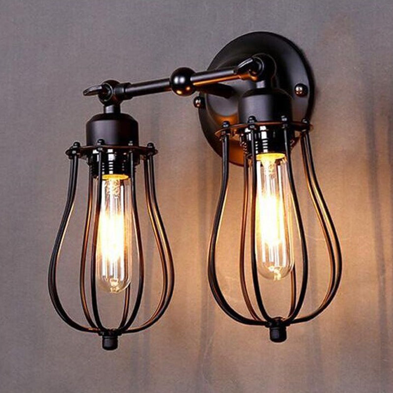 Industrial Iron Wall Lighting Ideas Geometry Shape Wall Sconce Lighting for Living Room