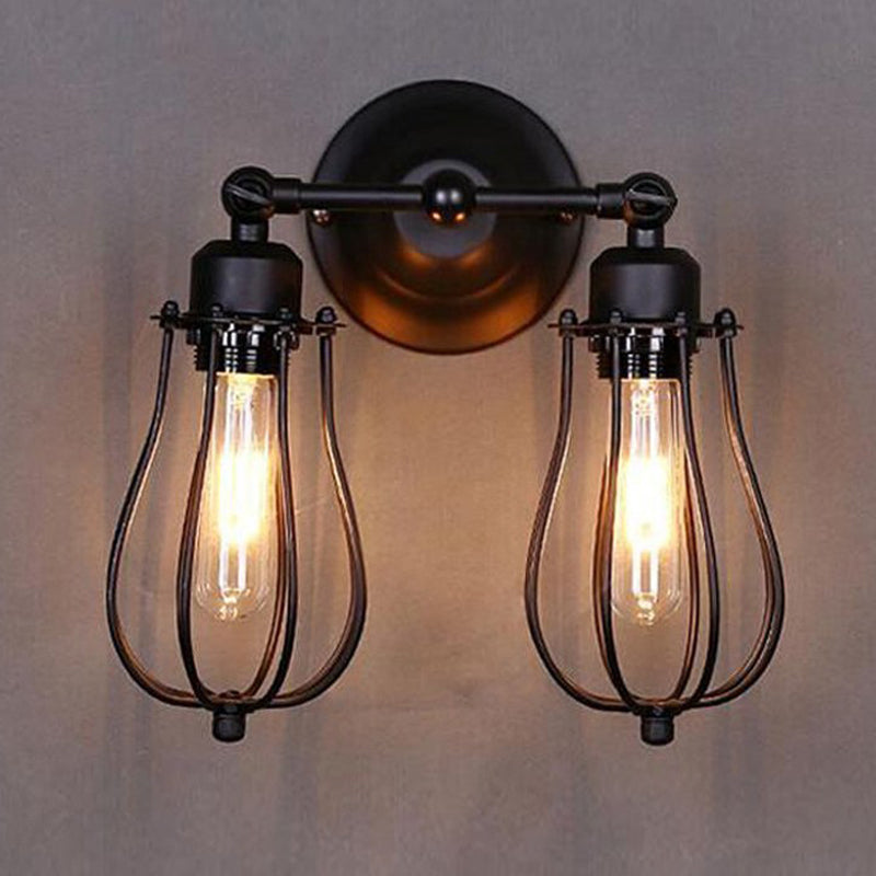 Industrial Iron Wall Lighting Ideas Geometry Shape Wall Sconce Lighting for Living Room