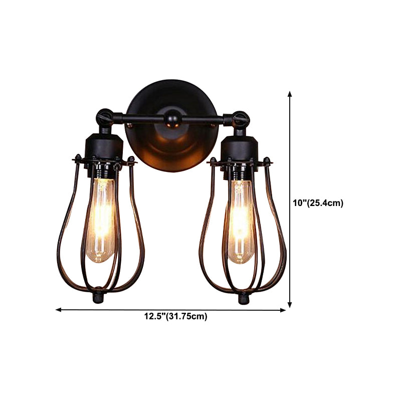 Industrial Iron Wall Lighting Ideas Geometry Shape Wall Sconce Lighting for Living Room
