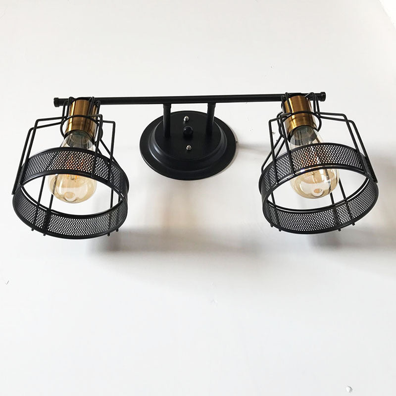 Industrial Style Iron Vanity Light Cylinder Shape Vanity Lamp for Shower Room