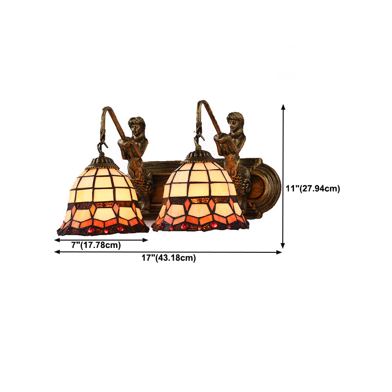 Nordic Style Iron Vanity Light Mermaid Shape Vanity Lamp for Shower Room