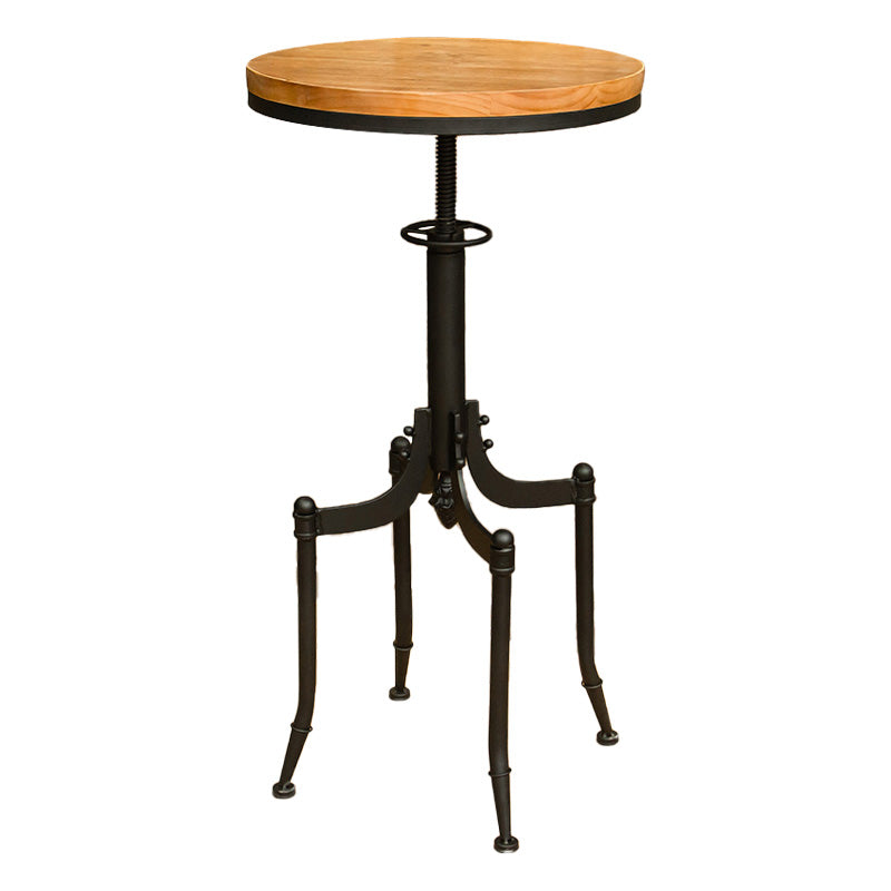 Industrial 1/2/3 Pieces Solid Wood Bar Table Set Adjustable Counter Set