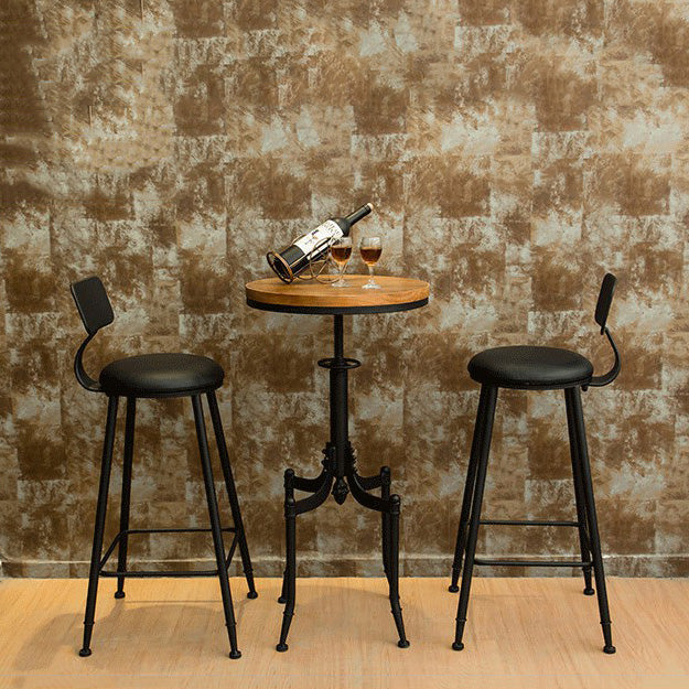 Industrial 1/2/3 Pieces Solid Wood Bar Table Set Adjustable Counter Set