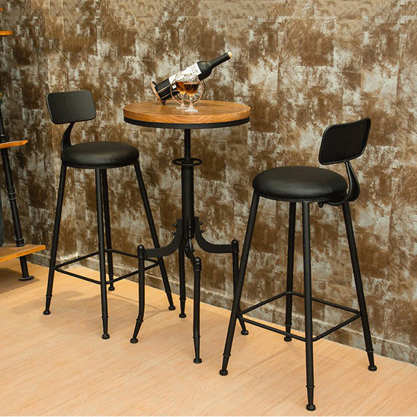 Industrial 1/2/3 Pieces Solid Wood Bar Table Set Adjustable Counter Set