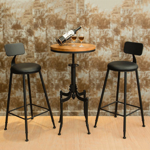 Industrial 1/2/3 Pieces Solid Wood Bar Table Set Adjustable Counter Set