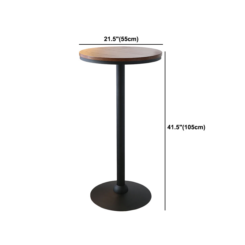 Industrial Solid Wood Bar Table Set 1/2/5 Pieces Fixed Bistro Set for Home Use