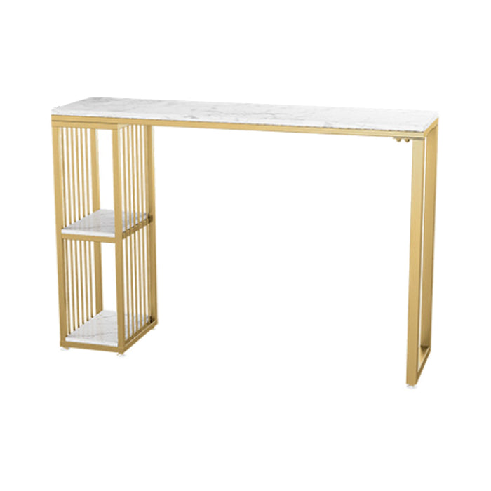 Glam 1/2/3 Pieces Metal Bar Table Set Rectangle Bar Table with High Stools for Home