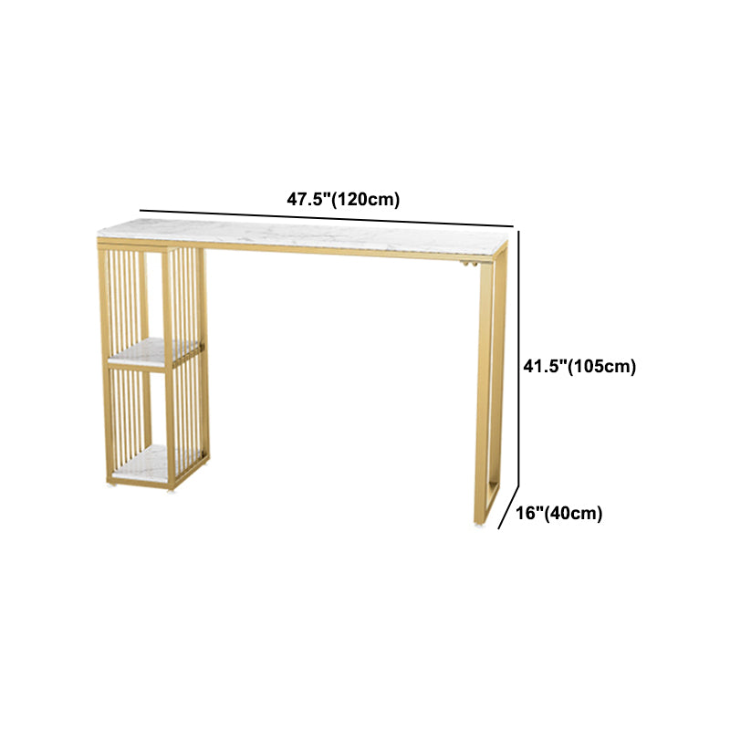 Glam 1/2/3 Pieces Metal Bar Table Set Rectangle Bar Table with High Stools for Home