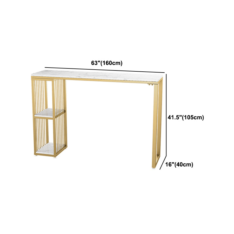 Glam 1/2/3 Pieces Metal Bar Table Set Rectangle Bar Table with High Stools for Home