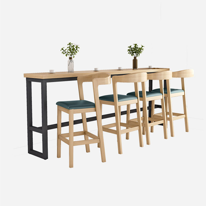 Modern 1/2/5/9 Pieces Rectangular Pub Table Set Wooden Counter Table for Dining Room