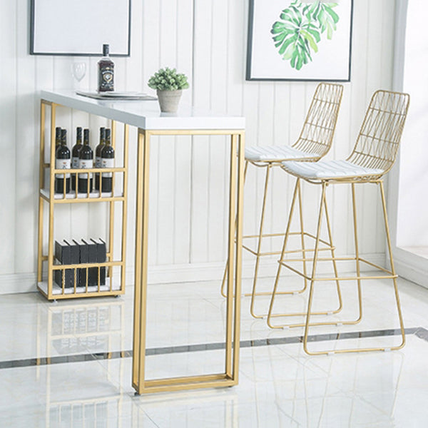 Glam 1/2/3 Pieces Wood Bar Table Set Rectangle Bar Table with High Stools for Kitchen