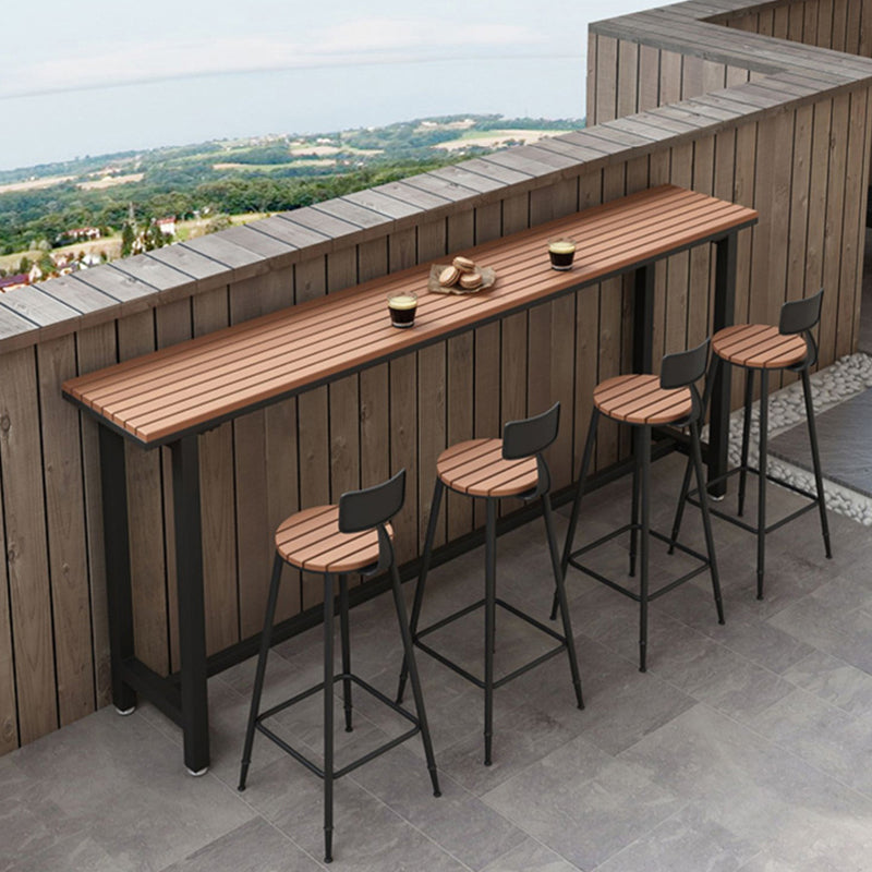Modern 1/2/5 Pieces Reclaimed Wood Bar Table Set Fixed Table Counter Table