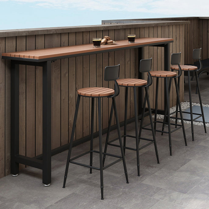 Modern 1/2/5 Pieces Reclaimed Wood Bar Table Set Fixed Table Counter Table