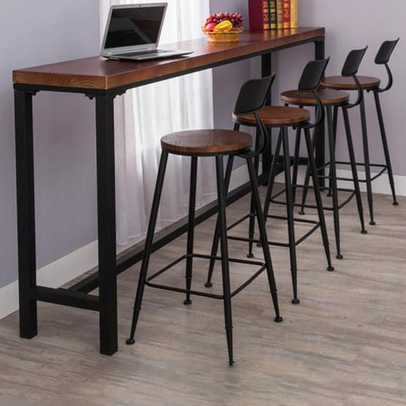 Industrial Trestle Pub Dining Set 1/2/5 Pieces Solid Wood Rectangle Bar Pub Table Set
