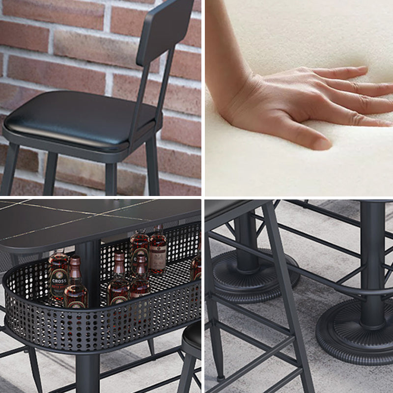 1/2/3/5 Pieces Contemporary Sintered Stone Pub Table Set Fixed Table Counter Table