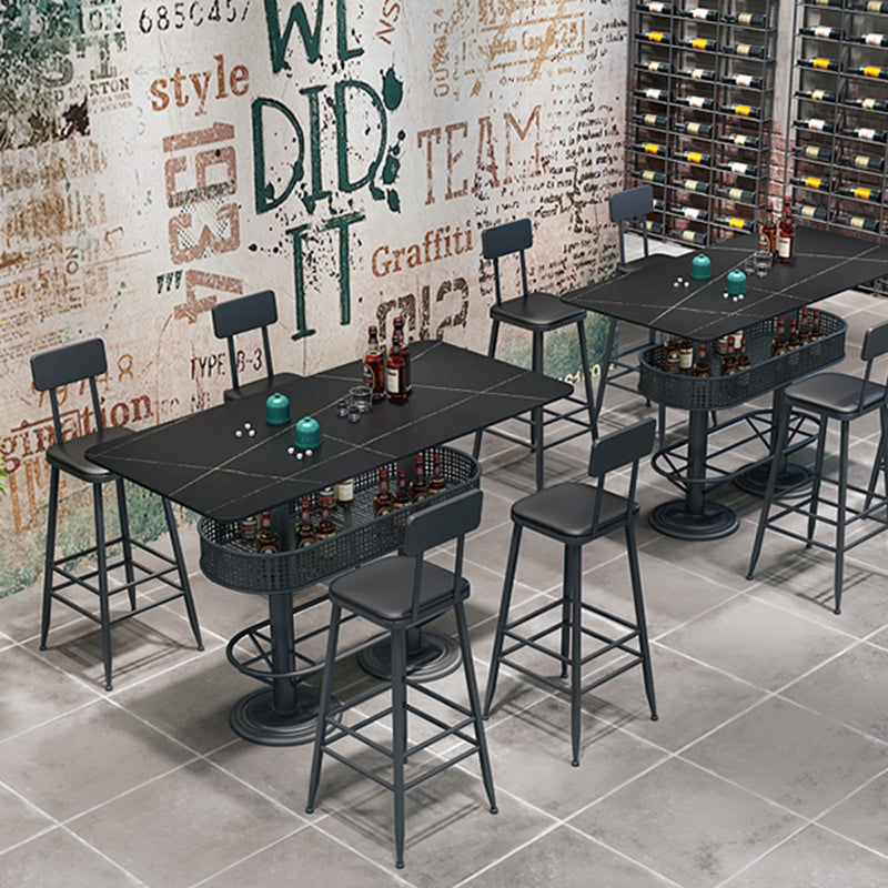 1/2/3/5 Pieces Contemporary Sintered Stone Pub Table Set Fixed Table Counter Table