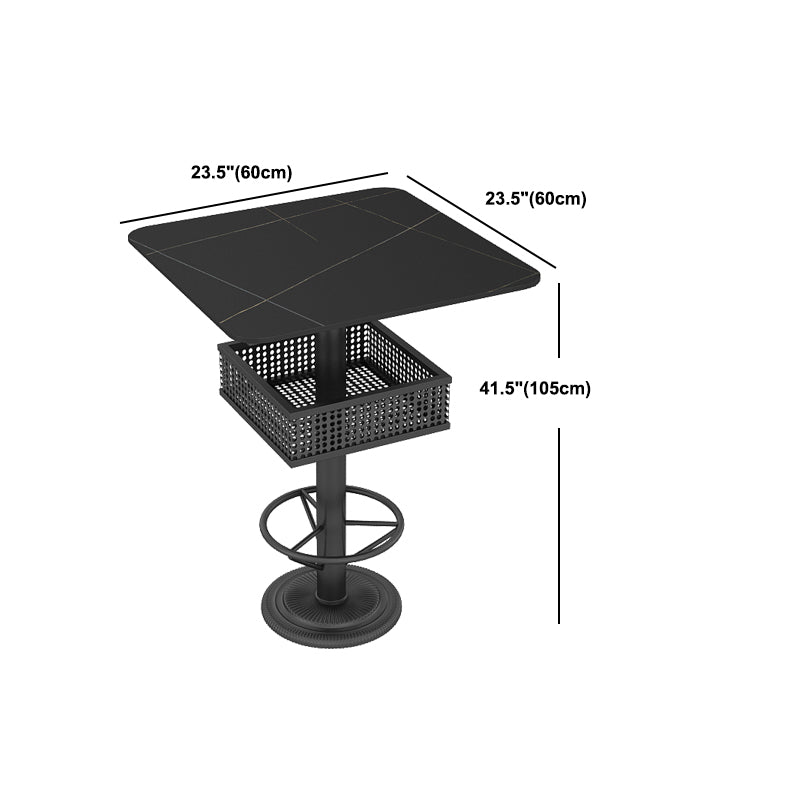 1/2/3/5 Pieces Contemporary Sintered Stone Pub Table Set Fixed Table Counter Table