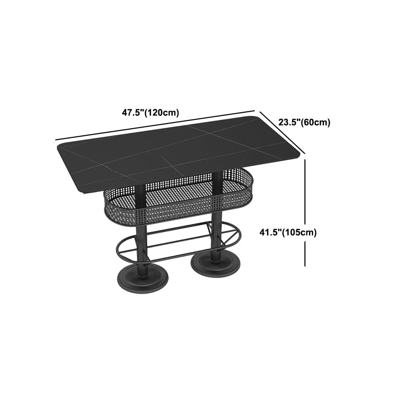 1/2/3/5 Pieces Contemporary Sintered Stone Pub Table Set Fixed Table Counter Table