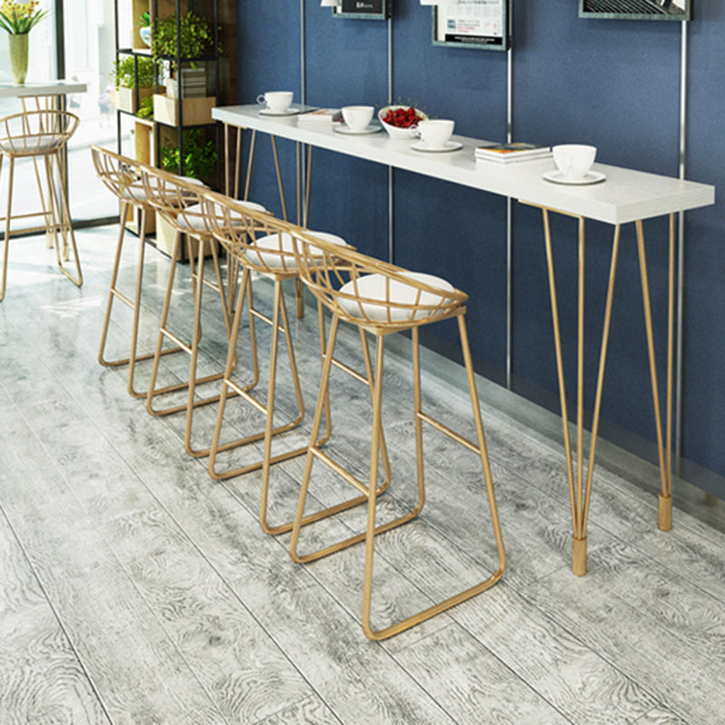 Rectangle Gold Legs Counter Set 1/2/5/9 Pieces Wood Glam Indoor Pub Table Set