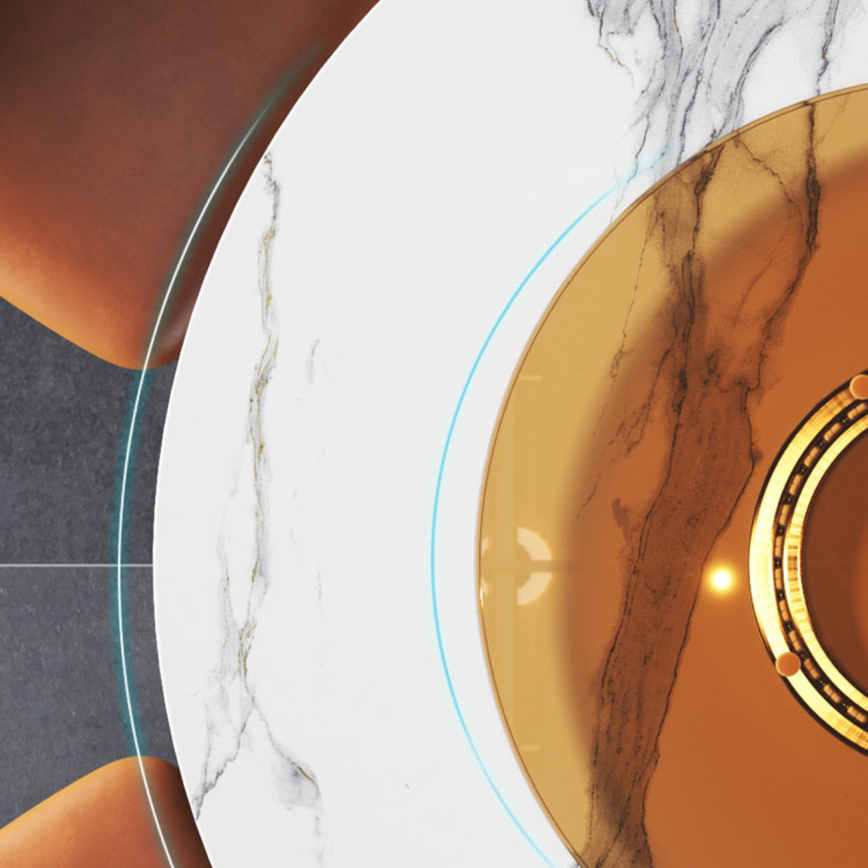 Solid Wood Frame Dining Room Set 1/2/5/7 Pcs Round Dining Table with Armless Chairs