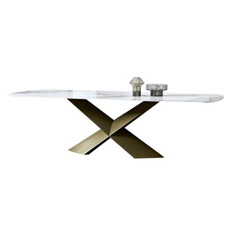 Luxurious 1/2/4/5/7 Pieces Rectangle Dining Set Sintered Stone Top Dinette Table Set