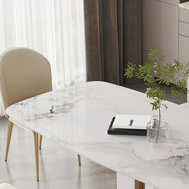 Contemporary Dining Set 1/4/5/7 Pcs Stone Dining Table with Upholstered Chairs