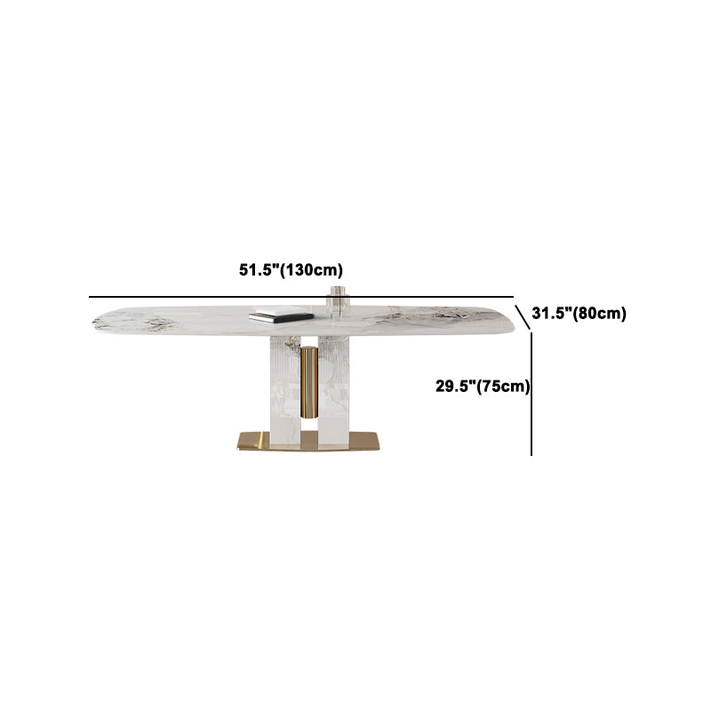 Contemporary Dining Set 1/4/5/7 Pcs Stone Dining Table with Upholstered Chairs