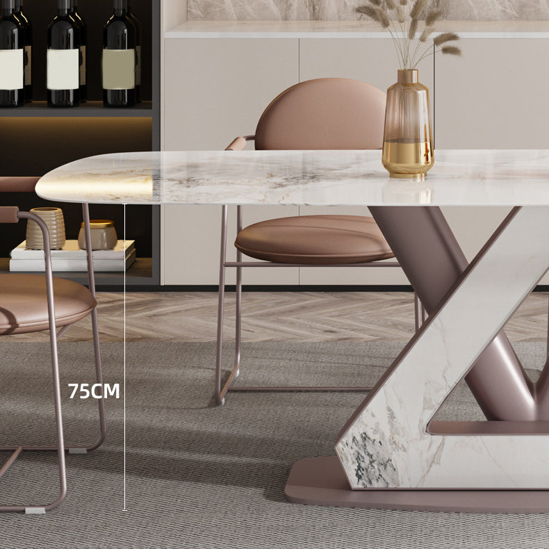 Nordic 1/5/7 Pieces Rectangle Dining Set Sintered Stone Top Dining Room Table Set