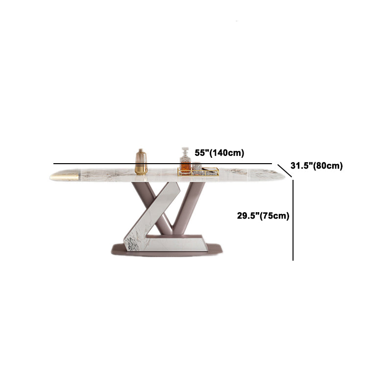 Nordic 1/5/7 Pieces Rectangle Dining Set Sintered Stone Top Dining Room Table Set