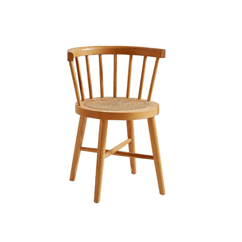 Solid Wood Dining Table Set 1/3/5 Pcs Round Dining Table with Windsor Chairs