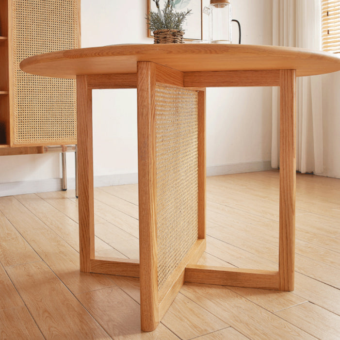 Solid Wood Dining Table Set 1/3/5 Pcs Round Dining Table with Windsor Chairs