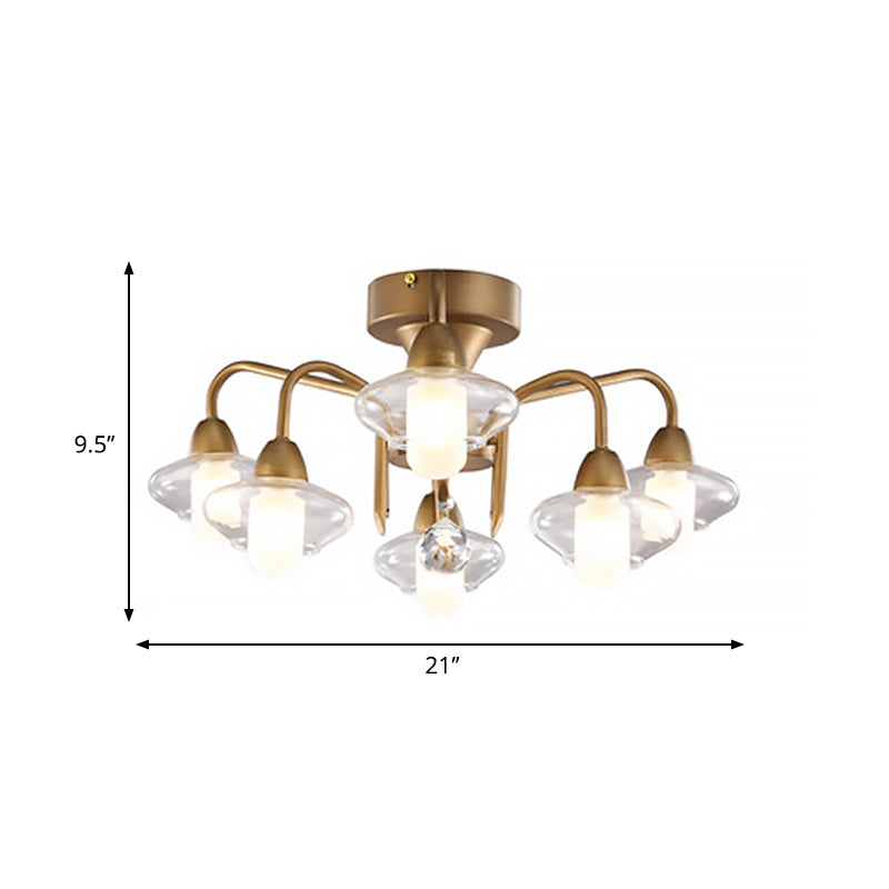 MODERNA COMPLETO DOPPIO GLOGO SEMI SEMI FLUSH LIGHT METALE A 6 LUCCHIO SUGGERIMENTO SUPPLIETTO
