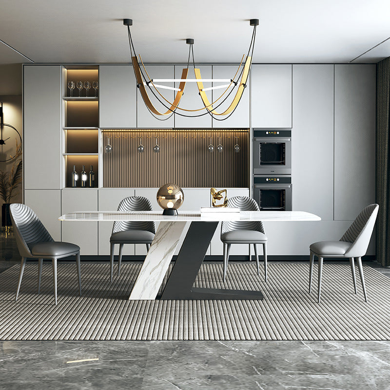 Modern 1/5/7 Pieces Rectangle Dining Set Sintered Stone Top Dinette Table Set