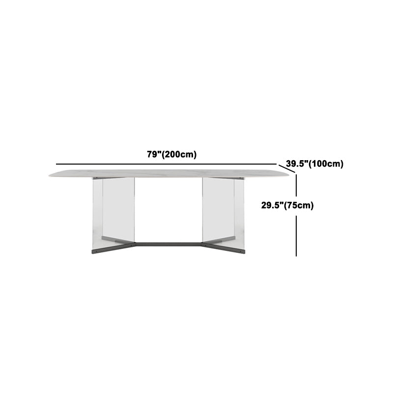 Contemporary Rectangle Sintered Stone Dining Table Set 1/3/4/5/6 Pieces Dining Set