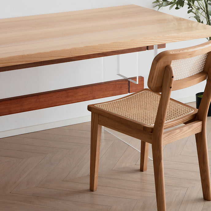 Modern Rectangle Dining Set 1/2/4/7 Pieces Solid Wood Dining Table with Chairs