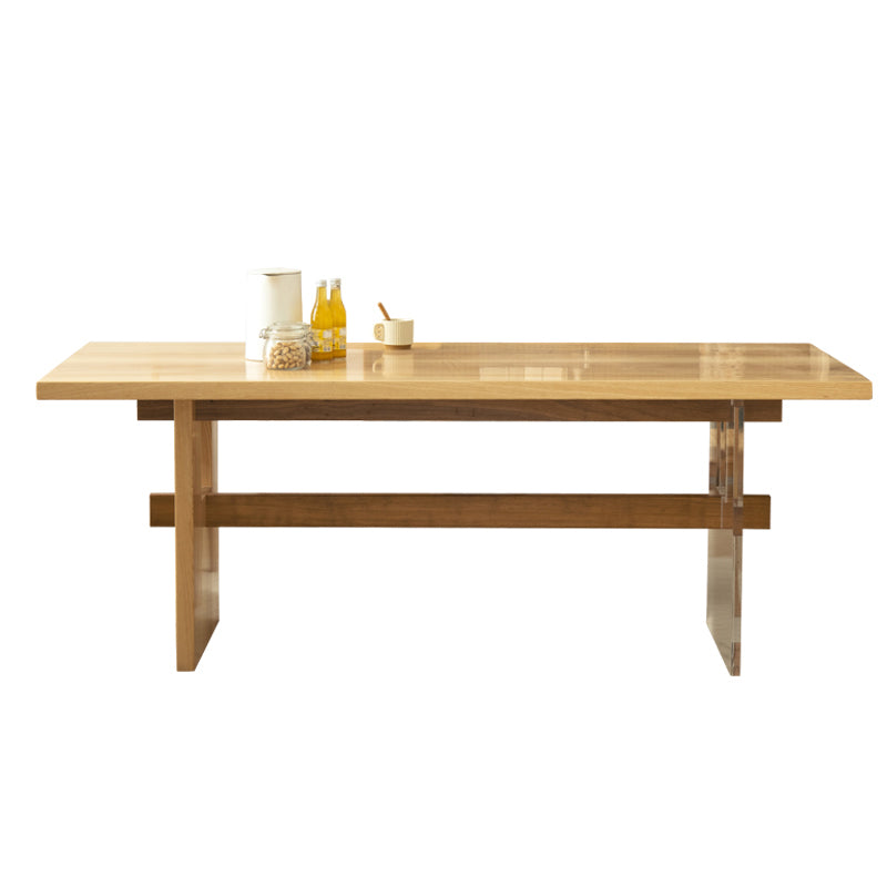 Modern Rectangle Dining Set 1/2/4/7 Pieces Solid Wood Dining Table with Chairs