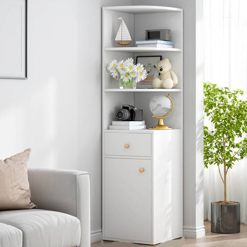 Modern Engineered Wood Book Shelf Corner Vertical Shelf Bookcase for Bedroom