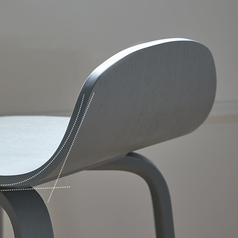 Contemporary Beech Wood Bar Stool Low Back Stool for Living Room