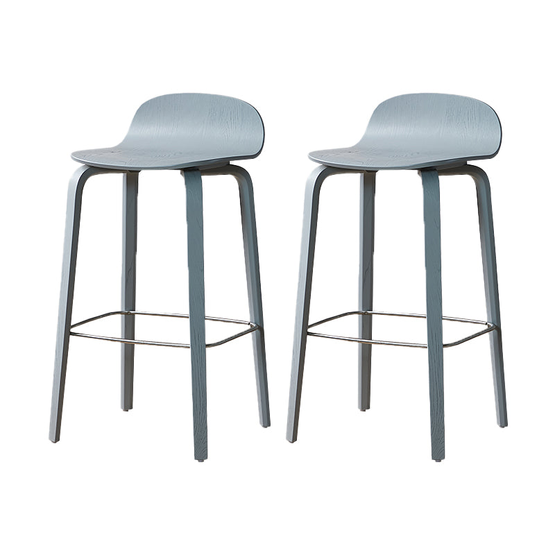 Contemporary Beech Wood Bar Stool Low Back Stool for Living Room