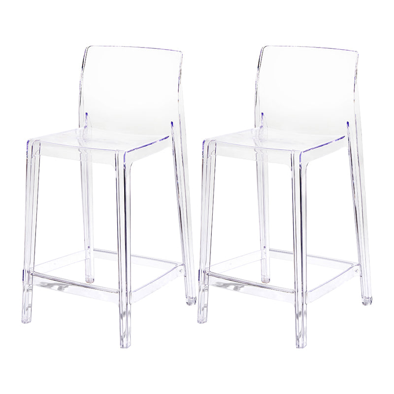 Contemporary Acrylic Low Back Bar Stool Armless Counter Height Stool for Living Room