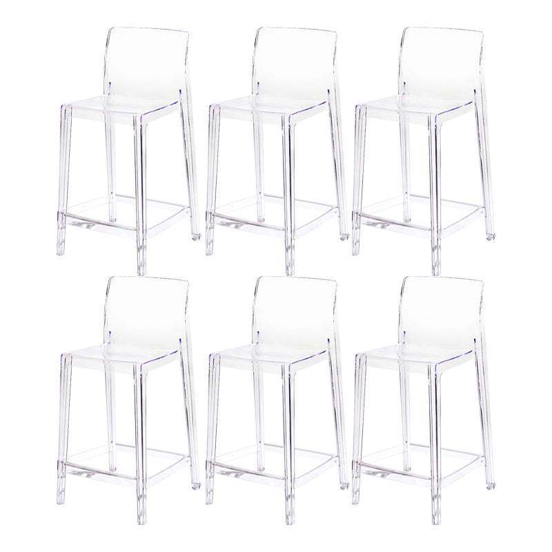 Contemporary Acrylic Low Back Bar Stool Armless Counter Height Stool for Living Room